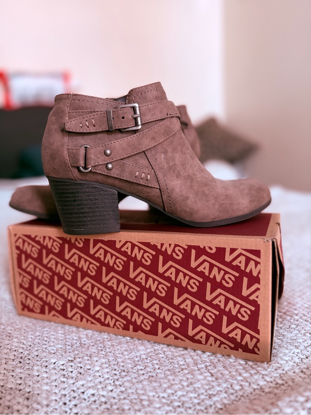 Suede Buckle Ankle Booties